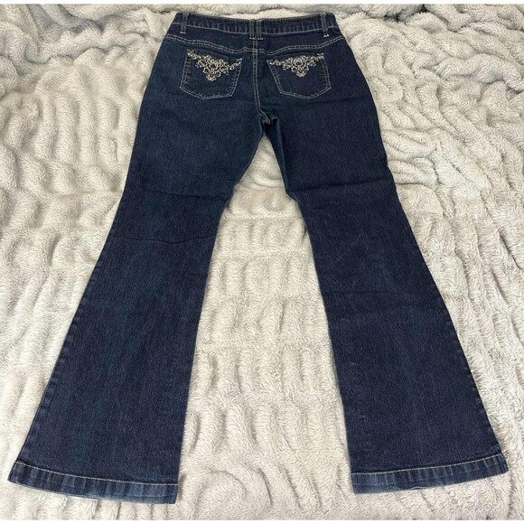 Relativity Jeans Women 10 Bootcut Dark Wash Denim Embroidered Rodeo Western Boho - Picture 2 of 12